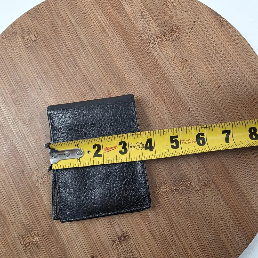 Cole Haan Wallet Mens One Size Black Leather Bifold Card Case Logo Minimalist
